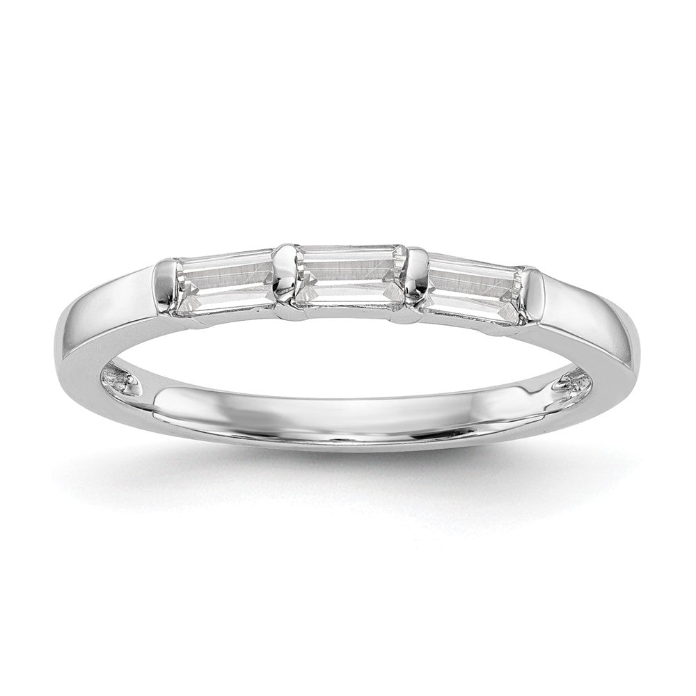 14k White Gold 1/3 carat Baguette Diamond Complete Wedding Band
