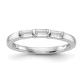 14k White Gold 1/3 carat Baguette Diamond Complete Wedding Band