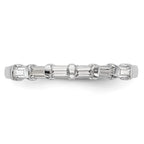 14k White Gold 1/4 carat Baguette Diamond Complete Wedding Band