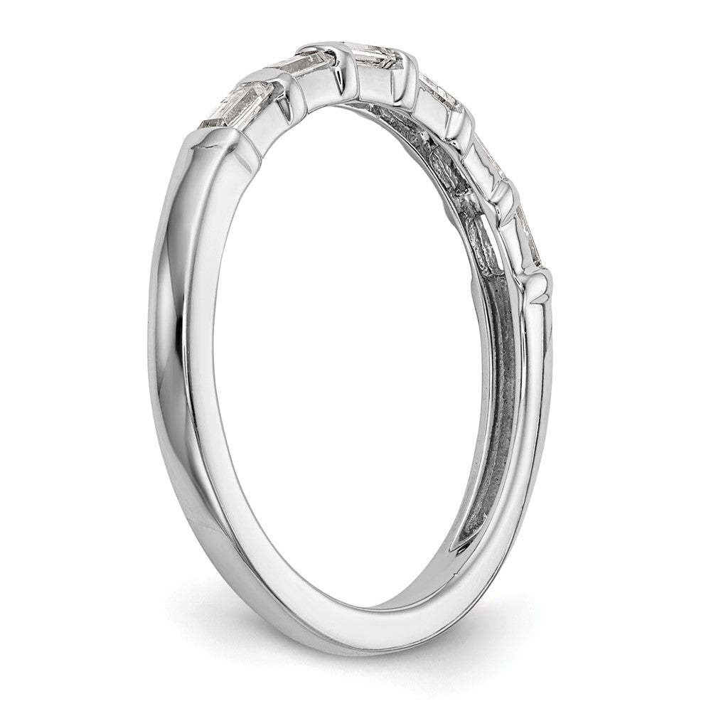 14k White Gold 1/4 carat Baguette Diamond Complete Wedding Band