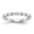 14k White Gold 1/4 carat Baguette Diamond Complete Wedding Band