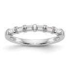 14k White Gold 1/4 carat Baguette Diamond Complete Wedding Band