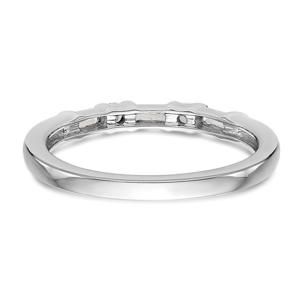 14k White Gold 1/4 carat Round/Baguette Diamond Complete Wedding Band
