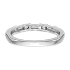 14k White Gold 1/4 carat Round/Baguette Diamond Complete Wedding Band