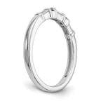 14k White Gold 1/4 carat Round/Baguette Diamond Complete Wedding Band