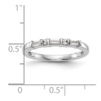 14k White Gold 1/4 carat Round/Baguette Diamond Complete Wedding Band