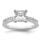 14k White Gold 1/2 carat Lab Grown Diamond VS/SI+ G+ Semi Mount Peg Set Engagement Ring