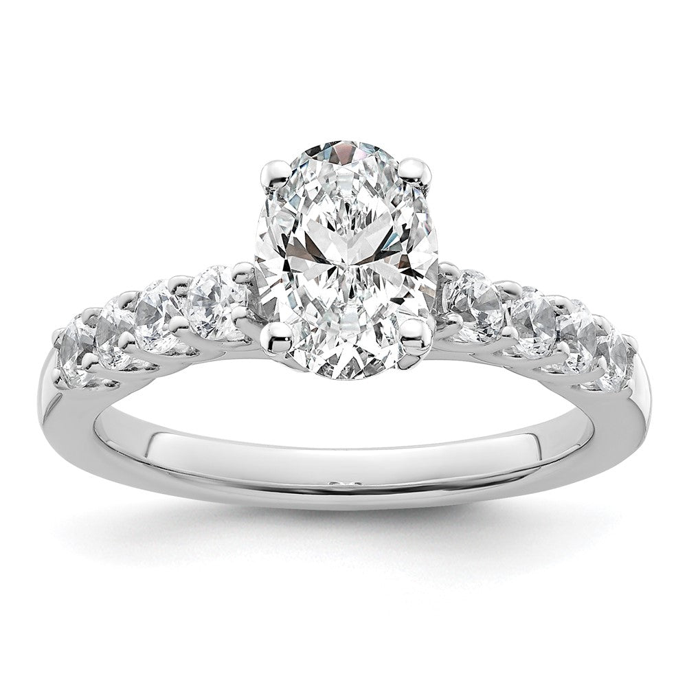 14k White Gold 1/2 carat Lab Grown Diamond VS/SI+ G+ Semi Mount Peg Set Engagement Ring