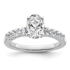 14k White Gold 1/2 carat Lab Grown Diamond VS/SI+ G+ Semi Mount Peg Set Engagement Ring