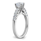 14k White Gold 1/2 carat Lab Grown Diamond VS/SI+ G+ Semi Mount Peg Set Engagement Ring