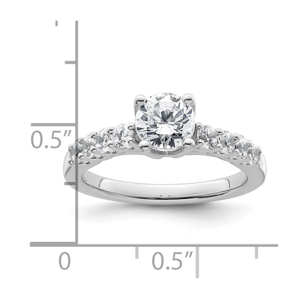 14k White Gold 1/2 carat Lab Grown Diamond VS/SI+ G+ Semi Mount Peg Set Engagement Ring