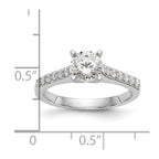 14k White Gold 1/4 carat Lab Grown Diamond VS/SI+ G+ Semi Mount Peg Set Engagement Ring