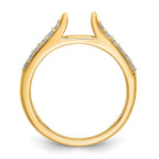 14k Two Tone 1/4 carat Lab Grown Diamond VS/SI+ G+ Semi Mount Peg Set Engagement Ring