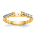 14k Two Tone 1/4 carat Lab Grown Diamond VS/SI+ G+ Semi Mount Peg Set Engagement Ring