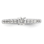14k White Gold 1/4 carat Lab Grown Diamond VS/SI+ G+ Semi Mount Peg Set Engagement Ring
