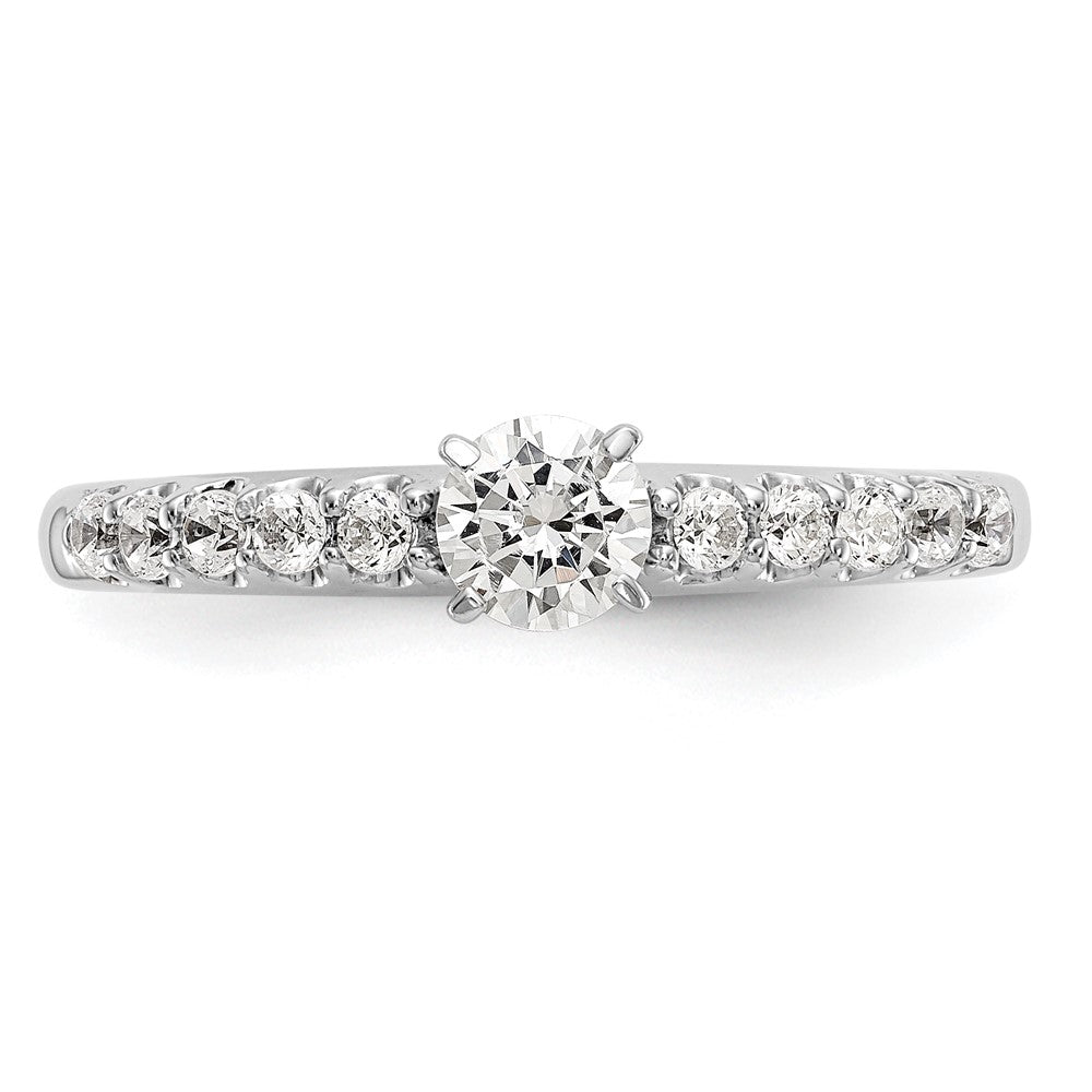 14k White Gold 1/4 carat Lab Grown Diamond VS/SI+ G+ Semi Mount Peg Set Engagement Ring