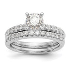14k White Gold 1/4 carat Lab Grown Diamond VS/SI+ G+ Semi Mount Peg Set Engagement Ring