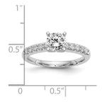 14k White Gold 1/4 carat Lab Grown Diamond VS/SI+ G+ Semi Mount Peg Set Engagement Ring