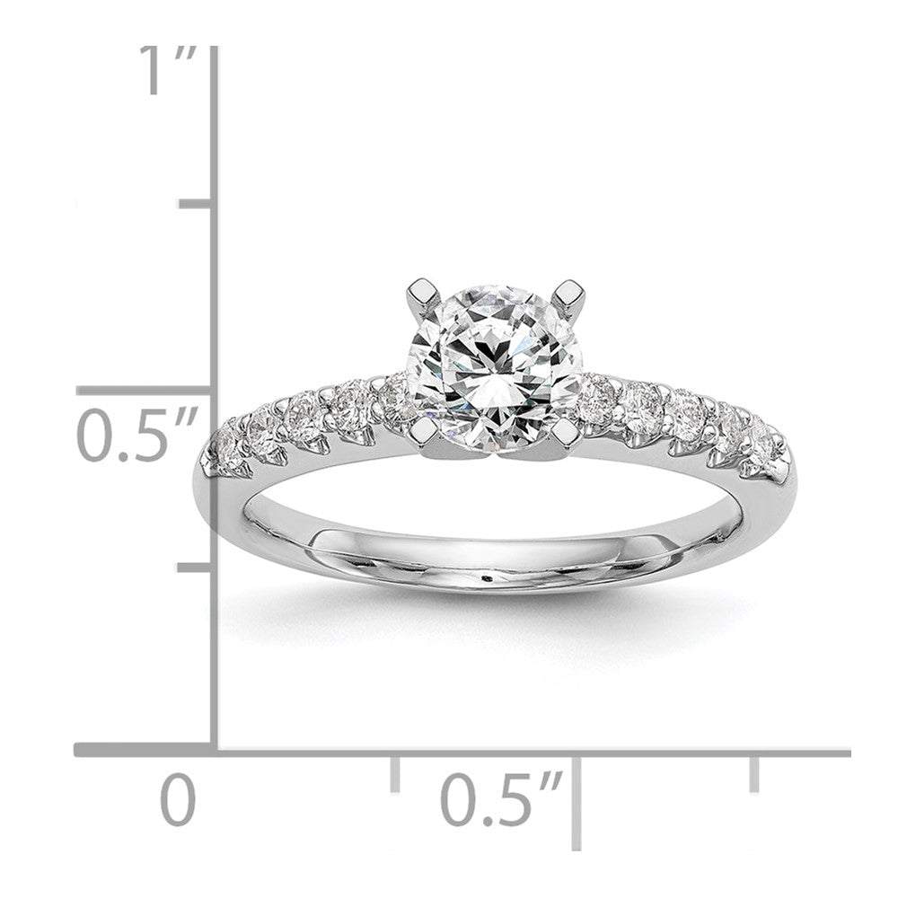 14k White Gold 1/4 carat Lab Grown Diamond VS/SI+ G+ Semi Mount Peg Set Engagement Ring