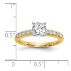 14k Two Tone 1/4 carat Lab Grown Diamond VS/SI+ G+ Semi Mount Peg Set Engagement Ring