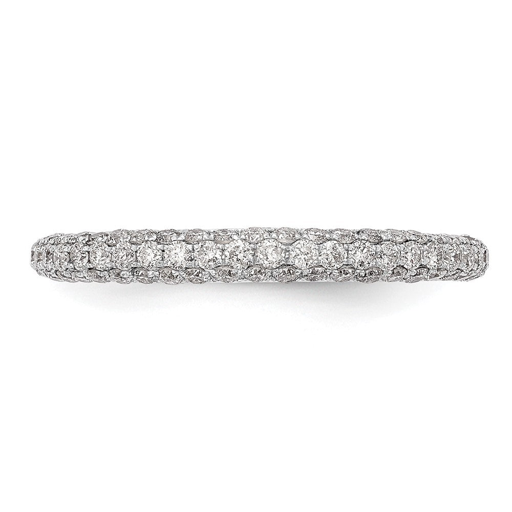14k White Gold 3/4 carat Diamond Complete Wedding Band