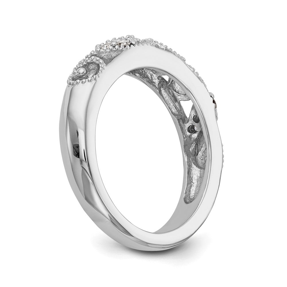 14k White Gold 1/8 carat Diamond Complete Wedding Band