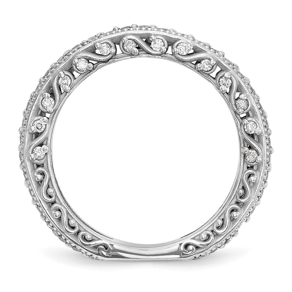14k White Gold 1/2 carat Diamond Complete Wedding Band