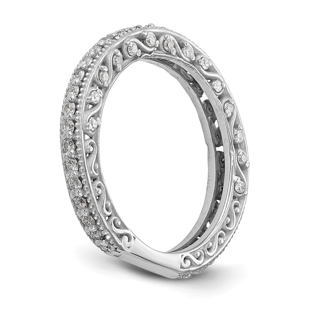 14k White Gold 1/2 carat Diamond Complete Wedding Band