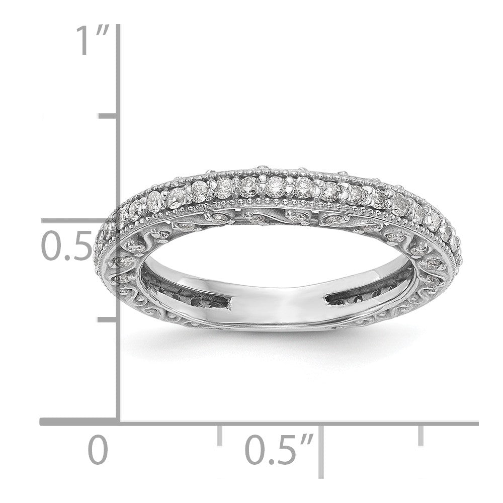 14k White Gold 1/2 carat Diamond Complete Wedding Band
