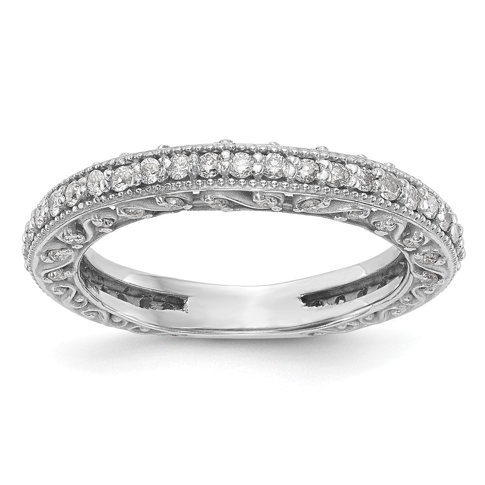 14k White Gold 1/2 carat Diamond Complete Wedding Band