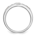 14k White Gold 1/10 carat Baguette/Round Diamond Complete Wedding Band