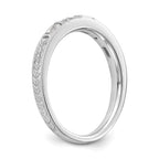 14k White Gold 1/10 carat Baguette/Round Diamond Complete Wedding Band