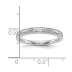 14k White Gold 1/10 carat Baguette/Round Diamond Complete Wedding Band