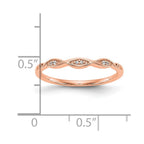 14k Rose Gold .02 carat Diamond Complete Wedding Band