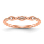 14k Rose Gold .02 carat Diamond Complete Wedding Band