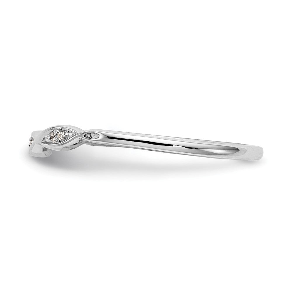 14k White Gold .02 carat Diamond Complete Wedding Band