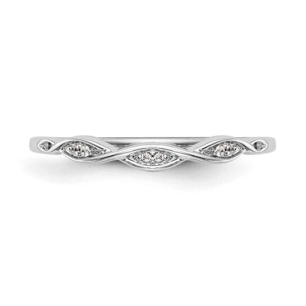 14k White Gold .02 carat Diamond Complete Wedding Band