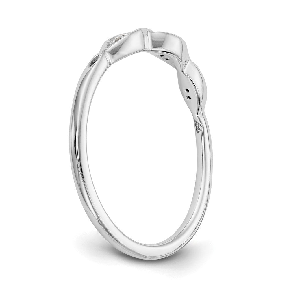 14k White Gold .02 carat Diamond Complete Wedding Band