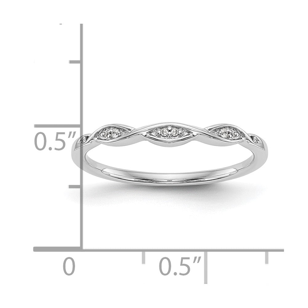 14k White Gold .02 carat Diamond Complete Wedding Band