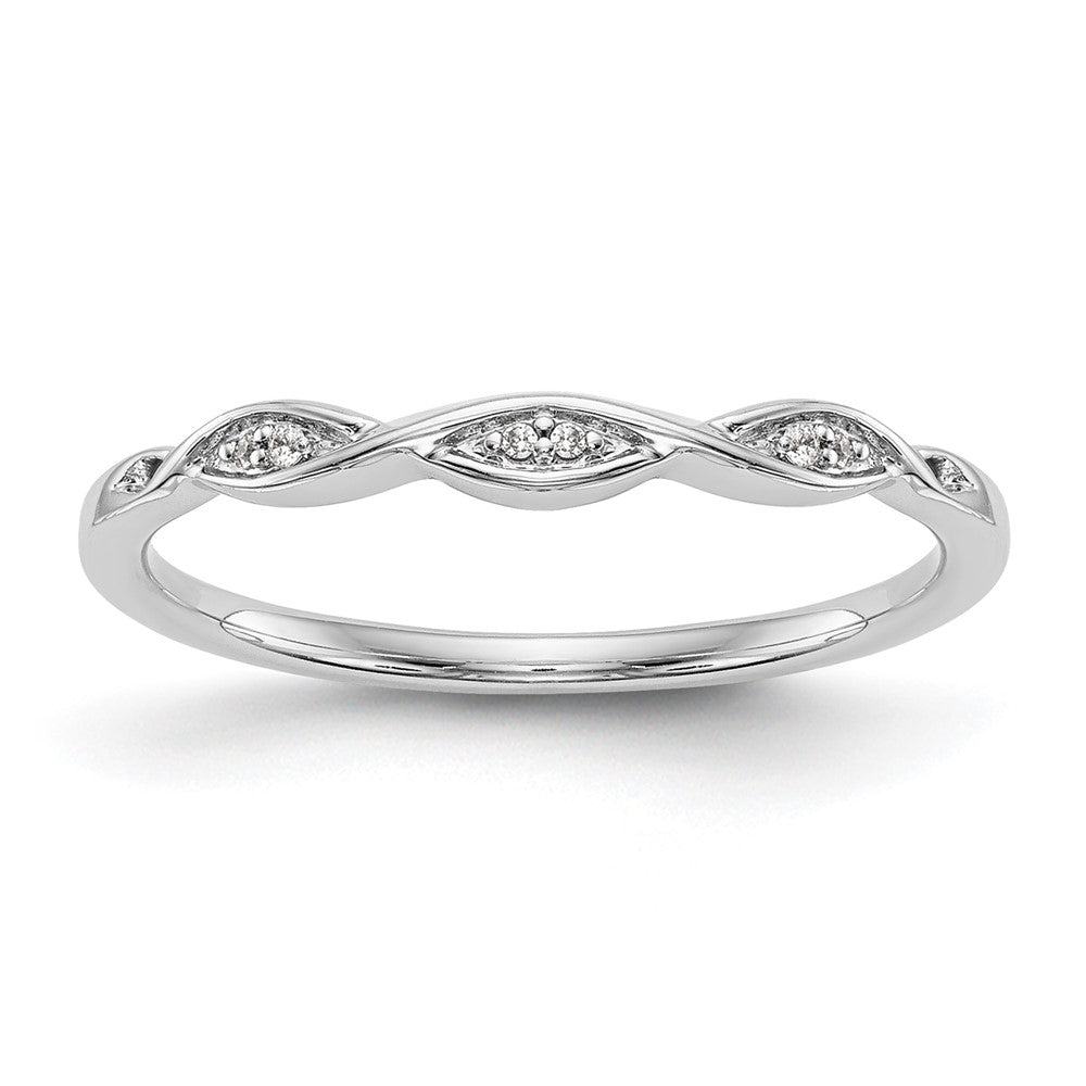14k White Gold .02 carat Diamond Complete Wedding Band