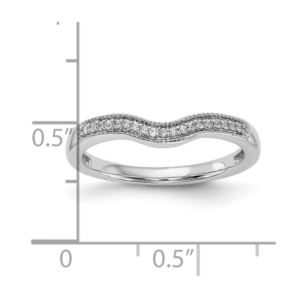 14k White Gold 1/15 carat Diamond Complete Wedding Band