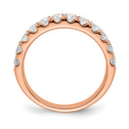 True Origin 14K Rose Gold 7/8 carat Lab Grown Diamond VS+ F+ Complete Wedding Band