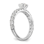 14k White Gold 1/2 carat Lab Grown Diamond VS/SI+ G+ Semi Mount Peg Set Engagement Ring