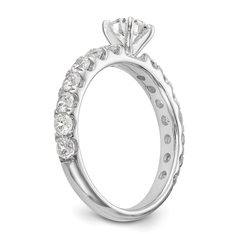 14k White Gold 1/2 carat Lab Grown Diamond VS/SI+ G+ Semi Mount Peg Set Engagement Ring