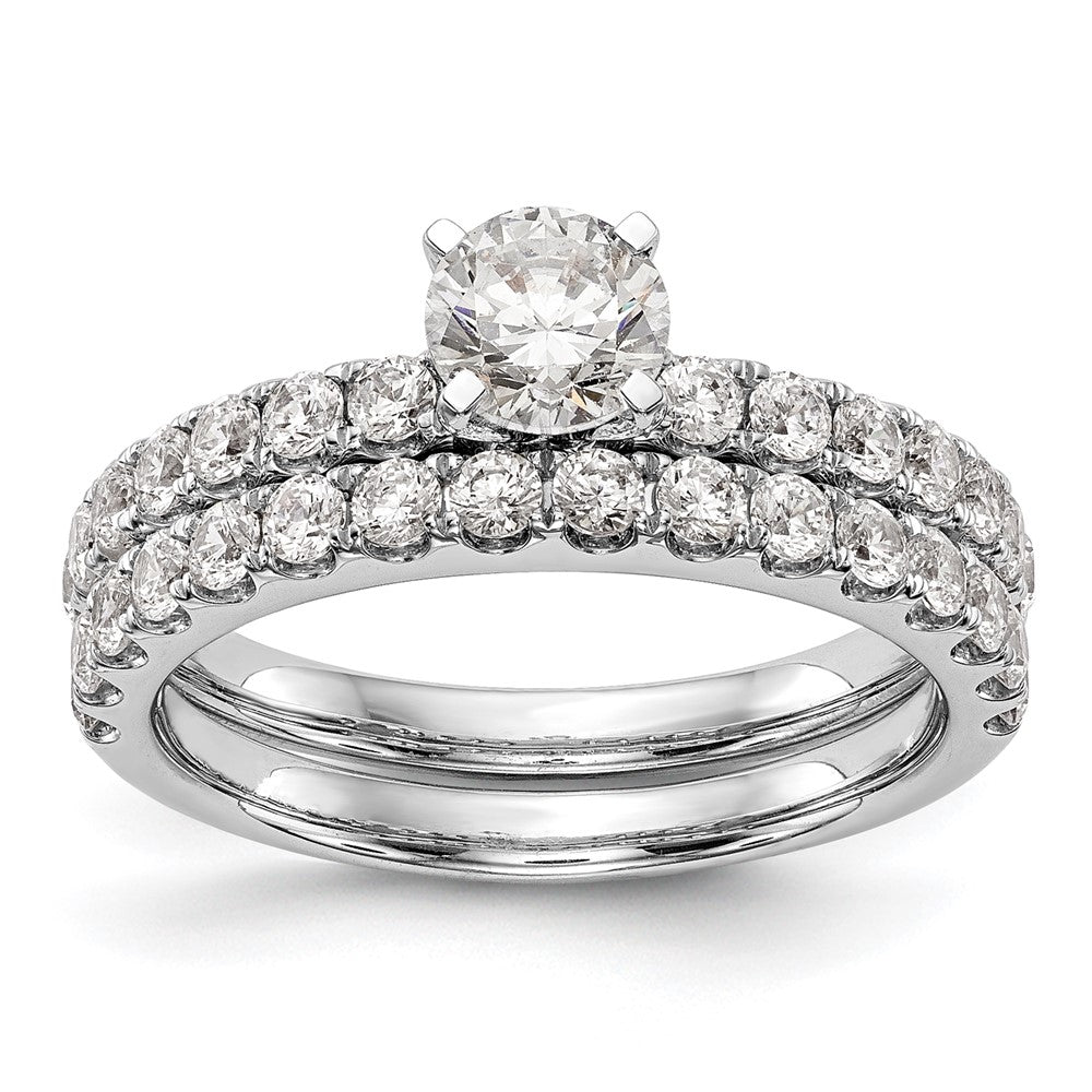 14k White Gold 1/2 carat Lab Grown Diamond VS/SI+ G+ Semi Mount Peg Set Engagement Ring