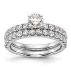 14k White Gold 1/2 carat Lab Grown Diamond VS/SI+ G+ Semi Mount Peg Set Engagement Ring
