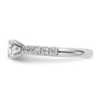 14k White Gold 5/8 carat Lab Grown Diamond VS/SI+ G+ Semi Mount Peg Set Engagement Ring