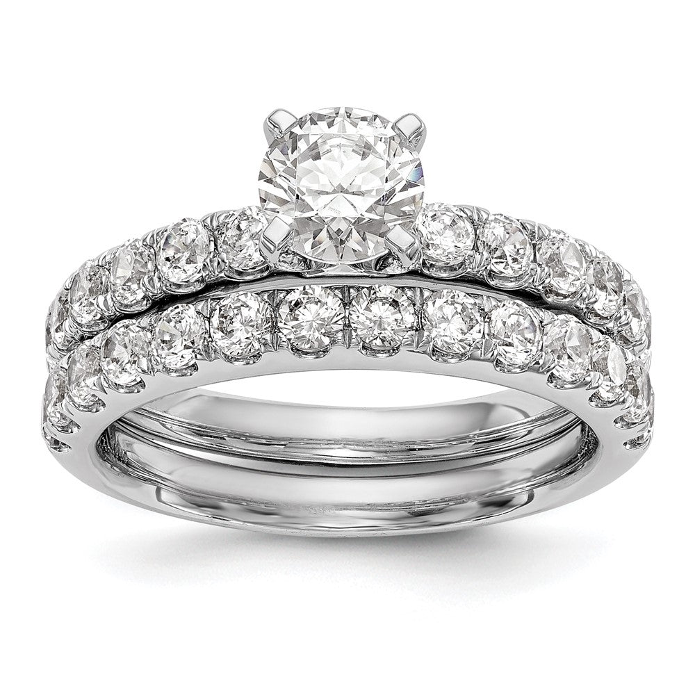 14k White Gold 5/8 carat Lab Grown Diamond VS/SI+ G+ Semi Mount Peg Set Engagement Ring