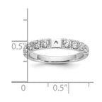 14k White Gold 3/4 carat Lab Grown Diamond VS/SI+ G+ Semi Mount Peg Set Engagement Ring