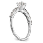 14k White Gold 3/4 carat Lab Grown Diamond VS/SI+ G+ Semi Mount Peg Set Engagement Ring